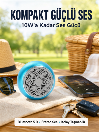 Alüminyum Gövdeli Mini Bluetooth Hoparlör – Dayanıklı ve Şık Tasarım Yeni Nesil
