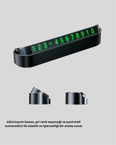 Alüminyum Kasa Gri Çevirmeli Araç İçi Telefon Numaratörü