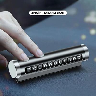 Alüminyum Kasa Siyah Renk Çevirmeli Araç Içi Telefon Numaratörü Park Oto Numaratörü (3936)