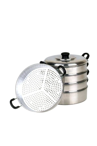 Alüminyum gri 32 cm 5,6 L 6 parça buharda mantı tenceresi - 32 cm Boyut/Ebat - 5,6 L Hacim