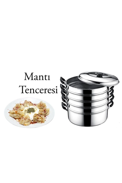 Alüminyum mantı tenceresi 28 cm 4 litre 6 parça gümüş renk gıda temasına uygun - 28 cm Boyut/Ebat
