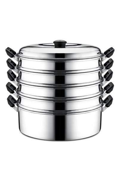 Alüminyum mantı tenceresi 34 cm 5 litre 6 parça gümüş renk - 5 L Hacim - 34 cm Boyut/Ebat