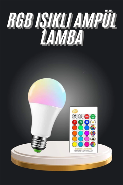 Ambiyans Aydınlatma RGB Led Lamba Kumandalı Renk Değiştirebilen