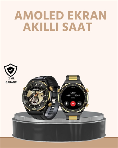 Amoled Ekran Akıllı Saat Uyku Nabız Adım Ölçer Su Geçirmez