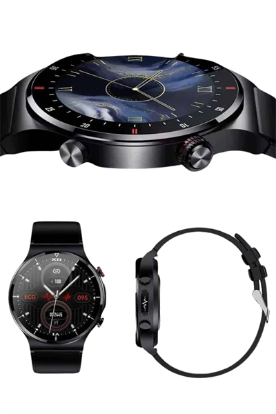 Amoled Ekran Metal Deri Silikon Kordonlu Uyku ve Sağlık Takibi