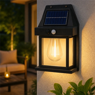 Ampul Model 3 Modlu Solar Led Duvar Lambası, Güneş Enerjili, Şarjlı Kablosuz Dış Mekân Apliği, Bahçe Ve Kapı Lambası Bx40