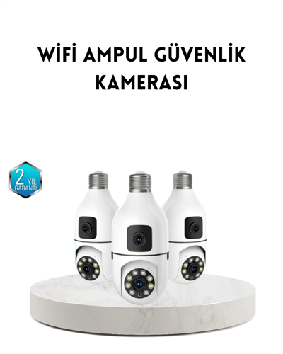 Ampul Tipi WiFi Kamera 2MP Lensli Full HD Görüntü ve Akıllı Hareket Algılama