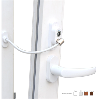 Anahtarlı Halatlı Pvc Kapı Pencere Emniyet Kilidi Bx40