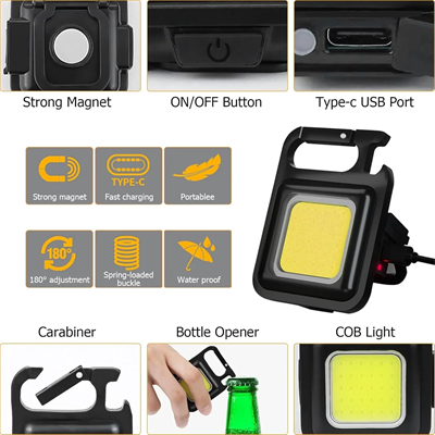 Anahtarlıklı Fener Fener Cob Led Bx40