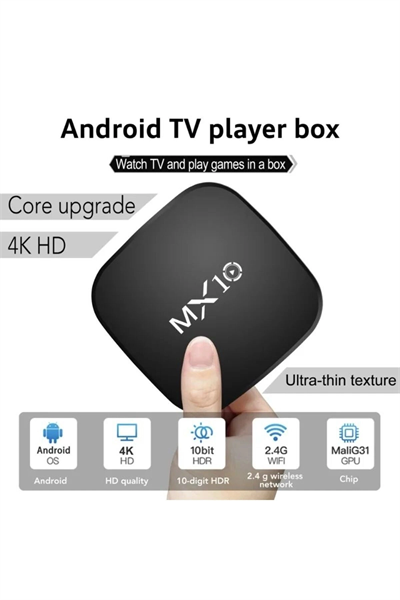 Android 13 İşletim Sistemli 4K Ultra HD TV Box, 4GB Hafıza, WiFi ve Ethernet Bağlantılı