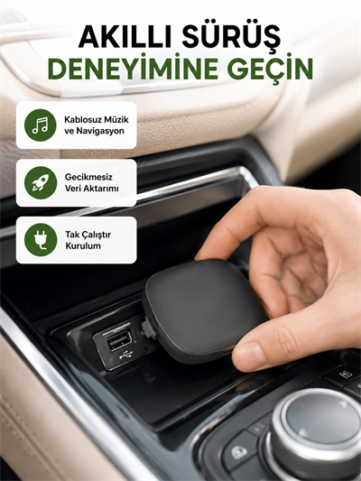 Android Auto Kablosuz Bağlantı Adaptörü 5.8GHz Hızlı WiFi ve Kompakt Tasarımlı Yeni Nesil