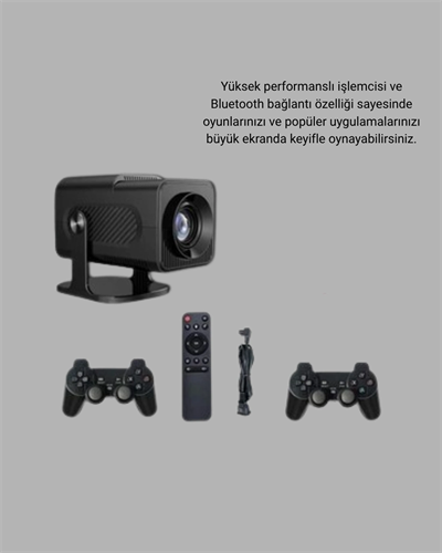 Android Projeksiyon Game Box – 1280x720p HD Çözünürlük, Bluetooth,HDMI ve USB Girişli