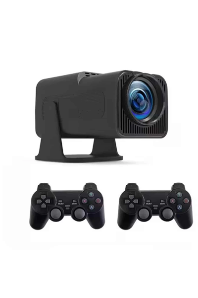 Android Projeksiyon Siyah Taşınabilir Sinema Projektörü 4k 1080p Ev Sineması Bluetooth