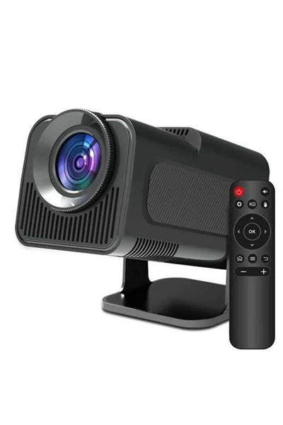 Android Projeksiyon Siyah Taşınabilir Sinema Projektörü 4k 1080p Ev Sineması Bluetooth