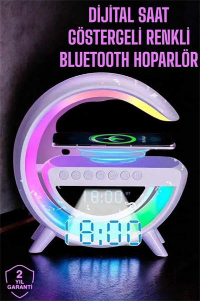 Android Uyumlu Akıllı Bluetooth Hoparlör Kablosuz Şarj Cihazı Standı