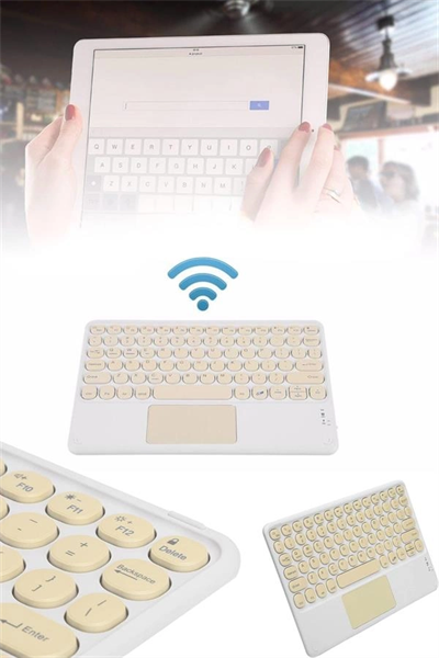 Android ve İOS Uyumlu Bluetooth Klavye Touchpad Slim Kablosuz Wifi Q Klavye