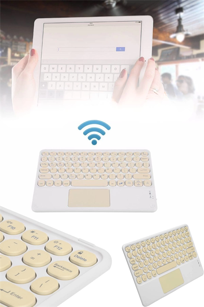 Android ve İOS Uyumlu Bluetooth Klavye Touchpad Slim Kablosuz Wifi Q Klavye