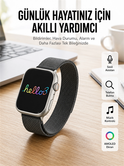 Android ve İOS Uyumlu Uyku ve Sağlık Takibi Yapabilen 3 Kordonlu Akıllı Saat