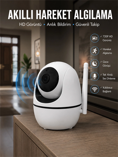 Anlık Bildirimli Hareket Sensörlü Full HD Kamera Yeni Nesil