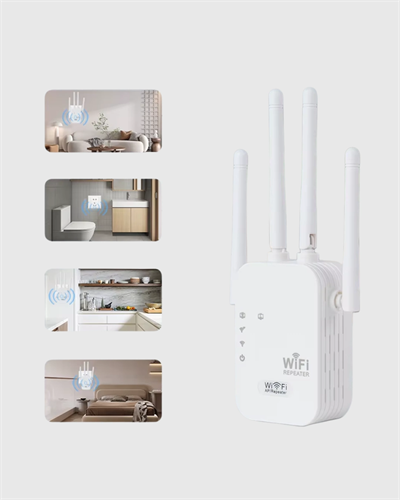 Antenli WiFi Repeater 300m2 Kapsama Alanı WPA3 Güvenlikli