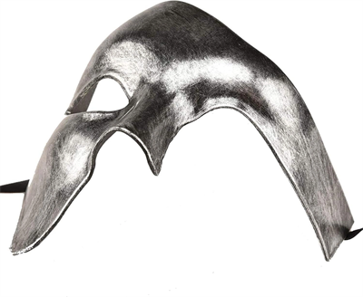Antik Eskitme Gümüş Erkek Yarım Maske - Phantom Parti  Balo Maskesi
