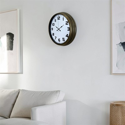 Antik Stil Eskitme 40 Cm Metal Duvar Saati