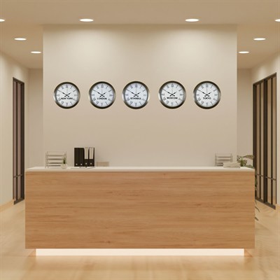 Antique Roma 5’li Metal Eskitme 36 cm Dünya Duvar Saatleri