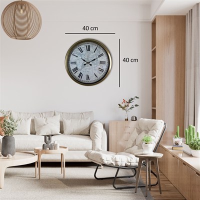 Antique World 40 Cm Eskitme Metal Duvar Saati