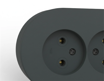 Antrasit Renk Çiftli Sıva Üstü Topraklı Elektrik Priz