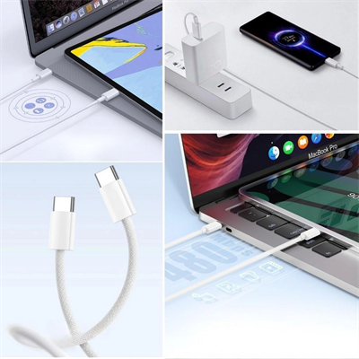 Apple 15/15 Pro Type-c To Type-c Hasır Örgü Hızlı Şarj Kablosu (1m) Bx40