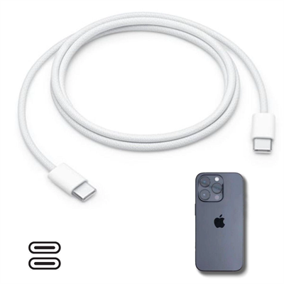 Apple 15/15 Pro Type-c To Type-c Hasır Örgü Hızlı Şarj Kablosu (1m) Bx40