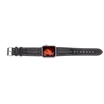 Apple Watch Uyumlu Deri Kordon 42-44-45mm NM3-AS1 Siyah