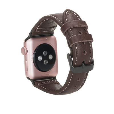 Apple Watch Uyumlu Deri Kordon 42-44-45mm NM1-AS3 Kahve