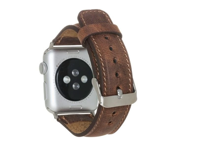 Apple Watch Uyumlu Deri Kordon 42-44-45mm G2 Kahverengi
