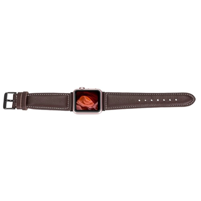 Apple Watch Uyumlu Deri Kordon 42-44-45mm NM1-AS3 Kahve