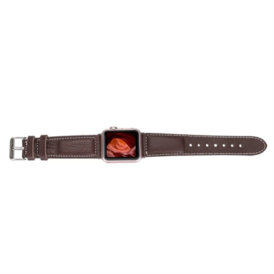 Apple Watch Uyumlu Deri Kordon 42-44-45mm NM4-AS4 Kahve