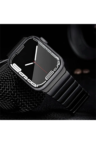 Apple Watch Uyumlu Gri Çelik Kordon, 44-45-49mm Ekran Boyutları İçin Uygun Metal Bileklik