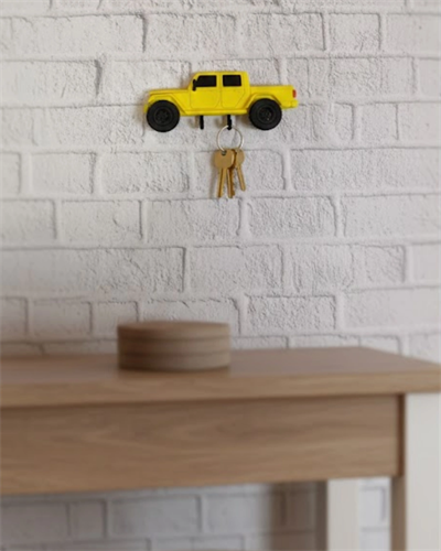 Araba Figürlü Duvar Anahtarlığı Ev ve Ofis İçin Dekoratif Tasarım