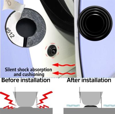 Araba Kapı Ses ve Darbe Emici Pad 10 Adet Siyah (3936)