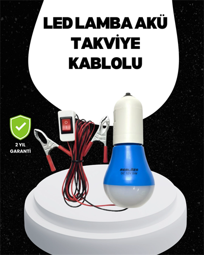 Araç Akü Bağlantılı 12V LED Ampul Pratik Işık Çözümü