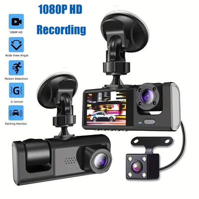 Araç Araba Kamerasi Black Box Traffic Recorder  3 Kameralı Bx40