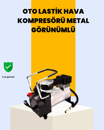 Araç Çakmak Girişli Metal Hava Kompresörü 10A Güçlü Motor