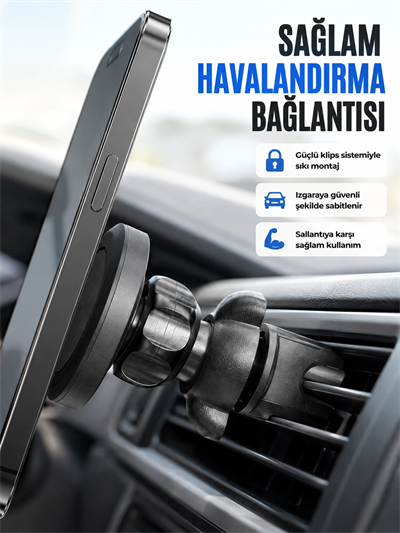 Araç Havalandırma Izgarası İçin Mıknatıslı Telefon Tutucu Stand