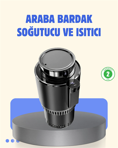 Araç İçi Akıllı Bardaklık Isıtıcı Soğutucu Dijital Ekranlı