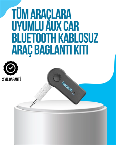 Araç İçi Bluetooth AUX Müzik ve Telefon Görüşmesi Adaptörü