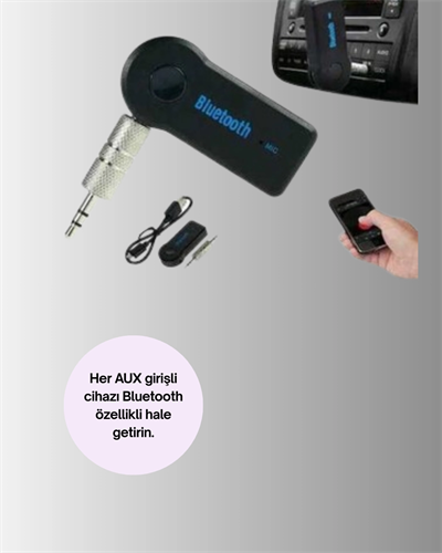 Araç İçi Bluetooth AUX Müzik ve Telefon Görüşmesi Adaptörü