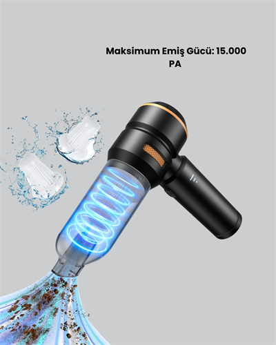 Araç İçi Derinlemesine Temizlik İçin Kompakt ve Ergonomik El Süpürgesi