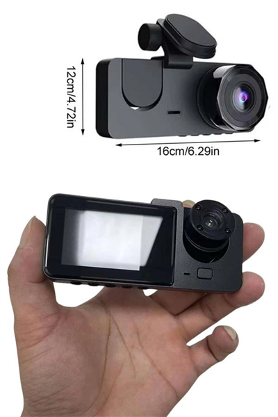 Araç İçi Dikiz Kamerası Sürüş Kaydedici 3 Lensli DVR Kamera