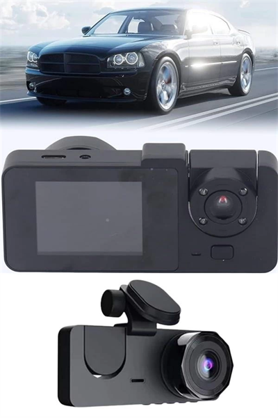 Araç İçi Dikiz Kamerası Sürüş Kaydedici 3 Lensli DVR Kamera