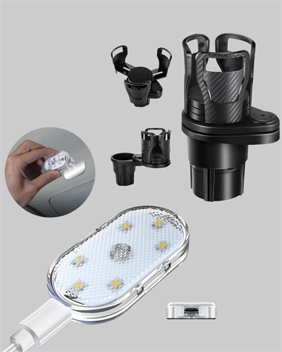 Araç İçi Düzen ve Ambiyans Seti Çift Bardak Tutucu + LED Işık